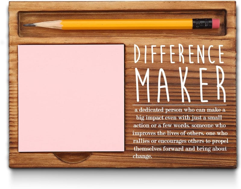 akeke Difference Maker Gifts Sticky Note Holder Thank You Appreciation Quote Gifts for Leader Boss Women Best Mom Mentor Coach Manager Coworker Employee Teacher Self-Stick Note Pad Holders GSH19 - Image 1